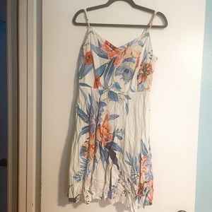 White Floral Spring/Summer Skinny Strap Dress